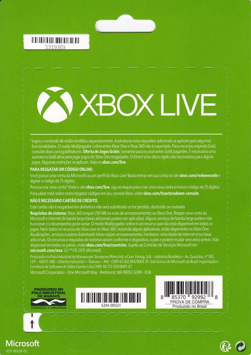 Produktbild Microsoft Xbox Live Gold