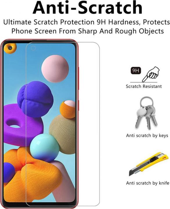 Actual product image Screenguard Samsung Galaxy A21s bulletproof glass protective film Case Friendly Design (1 Piece, Samsung Galaxy A21s)