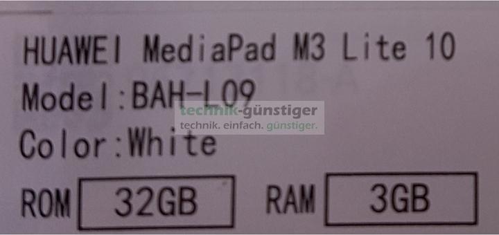 Produktbild Huawei MediaPad M3 lite LTE 25,6 cm (10,1 Zoll) Tablet-PC 3 GB RAM, 32 GB, White (4G, 10.10", 3 GB, White)