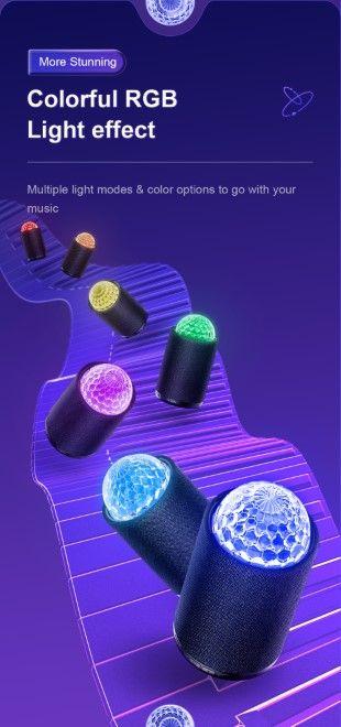 Actual product image Joyroom Maya Series RGB 8W Bluetooth Speaker - Black (4 h, USB power delivery)