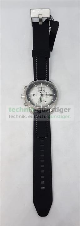 Actual product image Diesel DZ4483 MS9 Chrono Mens Analogue Quartz Watch Silicone, Stainless Steel, Black/Silver (Chronograph, 47 mm)