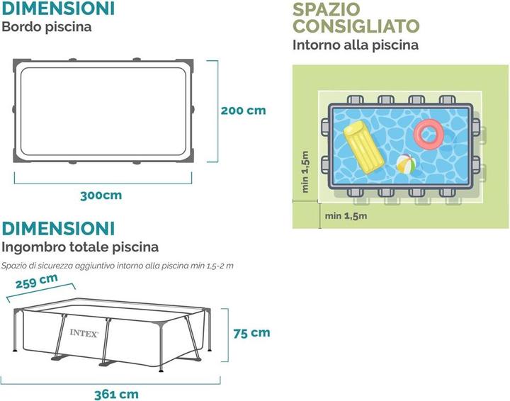 Immagine prodotto Intex Rectangular Frame (300 x 200 x 75 cm)