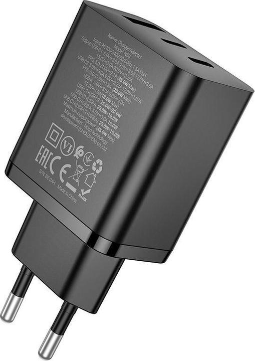 Actual product image Hoco Adapter N50 Scenery PD45W(2C1A) charger(EU) Black (45 W)