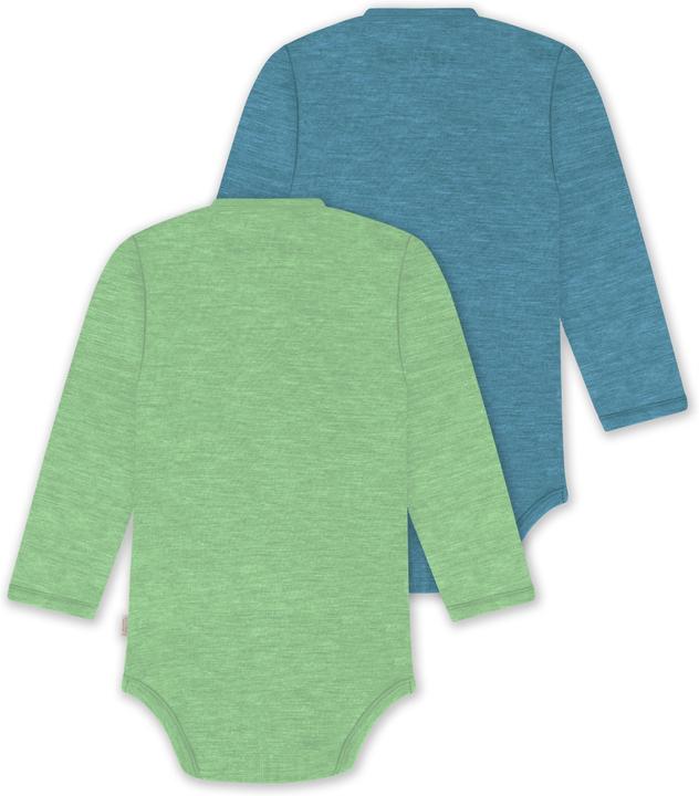 Produktbild Normani 2er Pack Bio Baby-Body Langarm Wickelbody aus Merinowolle für Junge und Mädchen - 9353 (44)