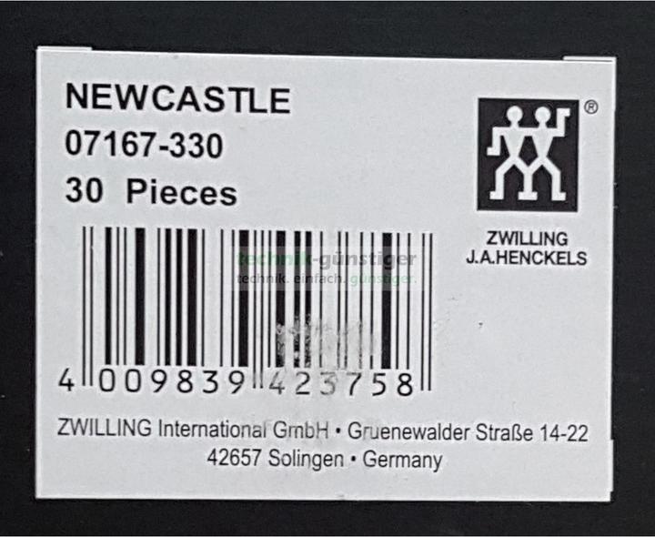 Produktbild Zwilling Newcastle Besteck-Set, 30-tlg., Für 6 Personen, 18/10 Edelstahl (30 Stück, Besteck Set)