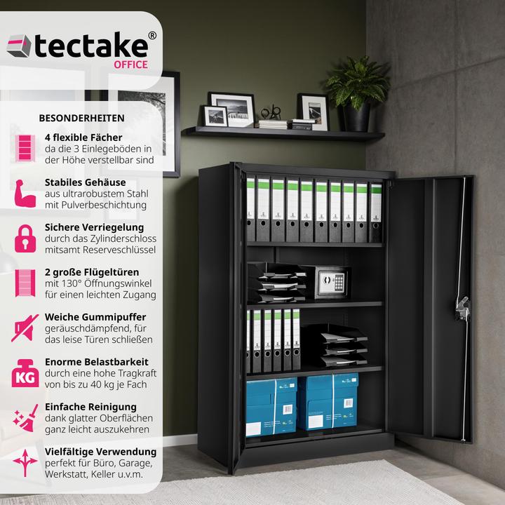 Immagine prodotto tectake Armadietto con 4 ripiani (90 x 40 x 140 cm)