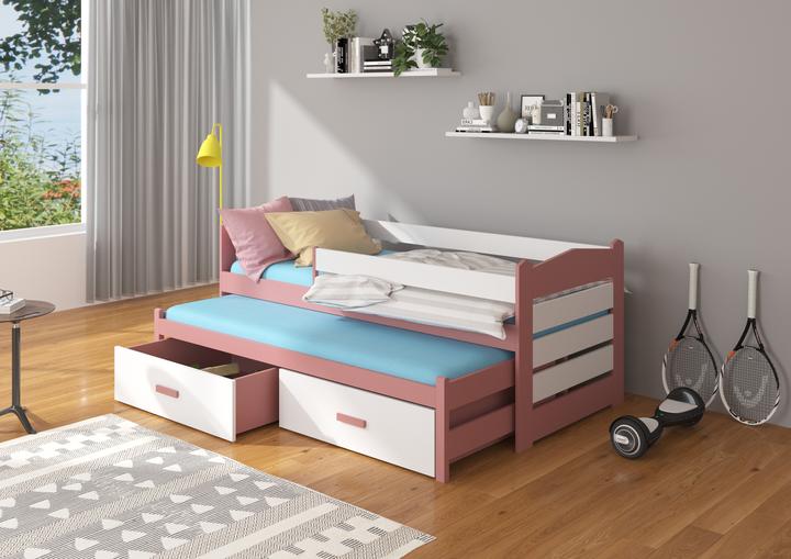 Actual product image ADRK Furniture Double Bed with Railing and Mattresses TIARRO 180x80 (180 x 80 cm)