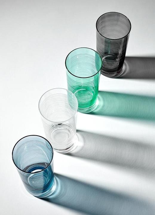 Immagine prodotto Ladelle Bicchieri da long drink Linear Etched Charcoal 410 ml (set di 4) (0.41 l, 4 x)