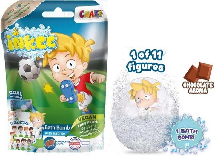 Produktbild Craze Inkee Fussall Badebombe mit Sammelfigur (Badekugeln)