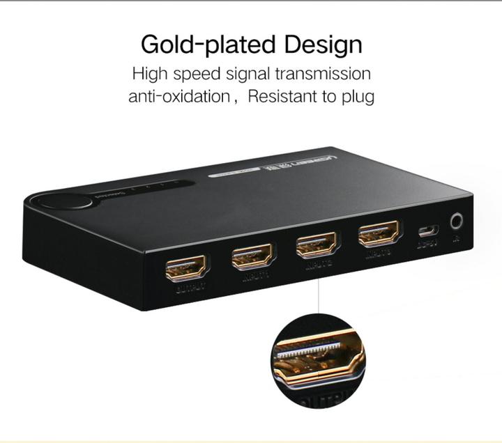 Actual product image Ugreen switch splitter splitter switch HDMI - 3x HDMI 3D 4K 7.5 Gbps 36 bit per channel black (40234