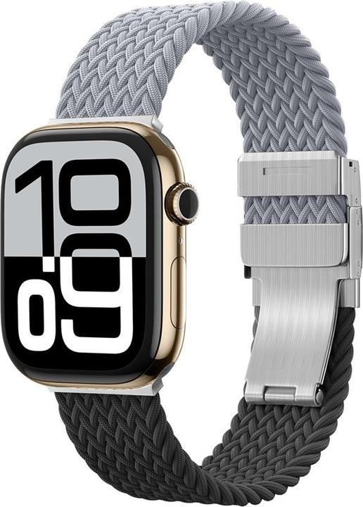 Amazingthing 2er-Set Blend Band für Apple Watch 45/46/49 mm - Grau-Schwarz/Grau (Edelstahl, Nylon)