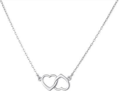 Brilio Silver - Charming silver necklace Hearts 473 001 01756 04