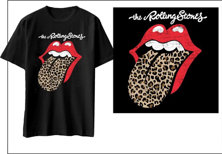 Actual product image The Rolling Stones Leopard Print Tongue (XXL)