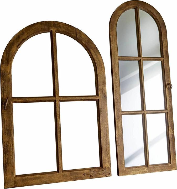 Actual product image Loberon Mirror and Deco Window Set of 2 Crowley brown/gold