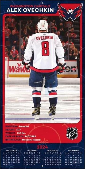 Produktbild NHL - Washington Capitals - Alex Ovechkin - 30.5 x 30.5 cm Spieler-Wandkalender 2025 (30.5 x 30.5 cm, Französisch, Italienisch, Spanisch, Deutsch, Englisch)