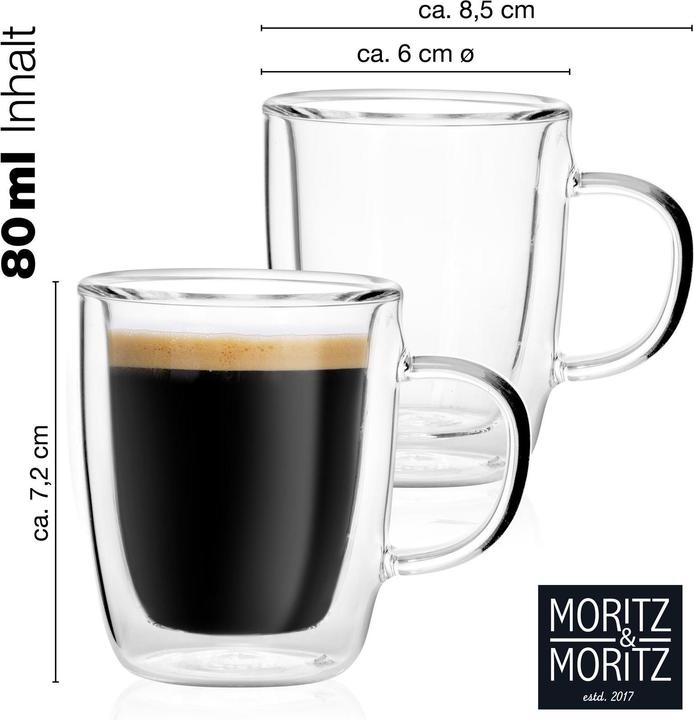 Immagine prodotto Moritz & Moritz Tazze di vetro per espresso (80 ml, 2 x)