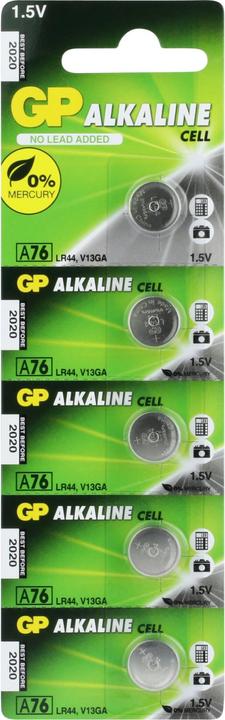 Actual product image GP Batteries Battery A76 (LR44) - 5 pieces (5 pcs., LR44, 105 mAh)
