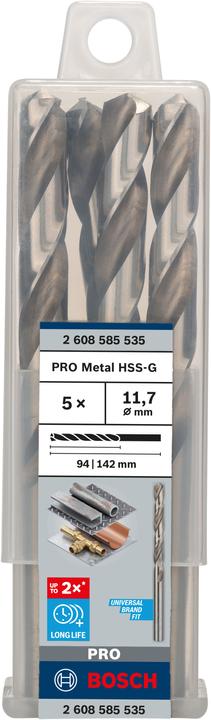 Image du produit Bosch Professional Zubehör Foret hélicoïdal PRO Metal HSS-G, 11,7 x 94 x 142 mm (11,7 mm)