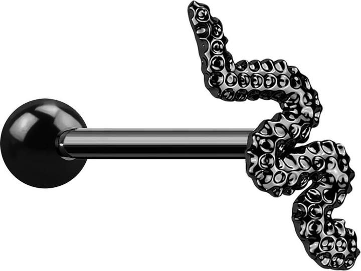 Image du produit Star Piercing Micro Barbell schwarz mit Kugel und Schlange (sans laiton, Acier chirurgical 316L)