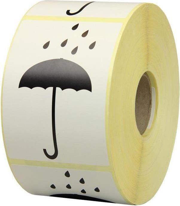 Produktbild Transpak Hinweisetikett Masse 75x105mm Papier weiss Symbol Vor Nässe schützen
