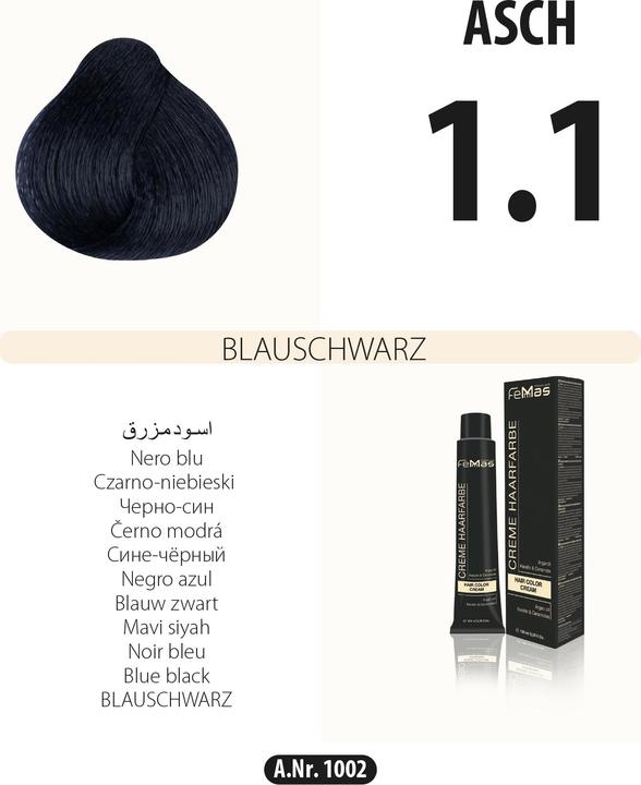 FemMas (1.1) Haarfarbe Blauschwarz 100ml (Blauschwarz 100ml)