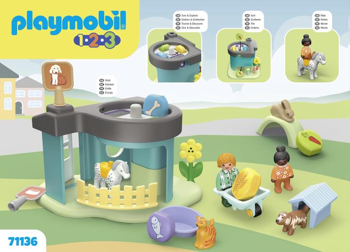 Actual product image Playmobil 71136 1.2.3: Pet boarding with food dispenser (71136, Playmobil 1.2.3)