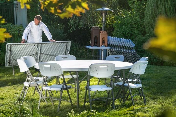 Image du produit Hendi Table de buffet ronde pliable 1500x740 mm