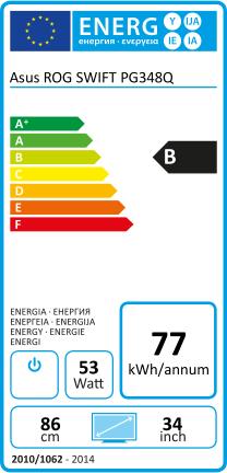 Energie-Label ASUS ROG Swift PG348Q (3440 x 1440 Pixel, 34")