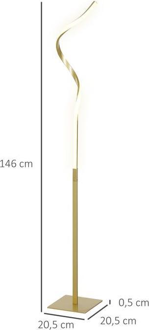 Actual product image Swisshandel24 Stehlampe Dimmbar LED Stehleuchte mit Fussschalter für Wohnzimmer, Gold (700 lm)