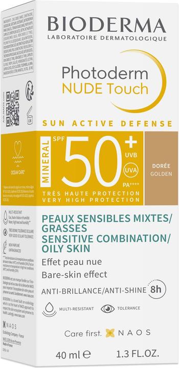 Produktbild Bioderma Photoderm Nude Touch Mineral SPF50+ dorée (Sonnencreme Gesicht, SPF 50+, 40 ml)