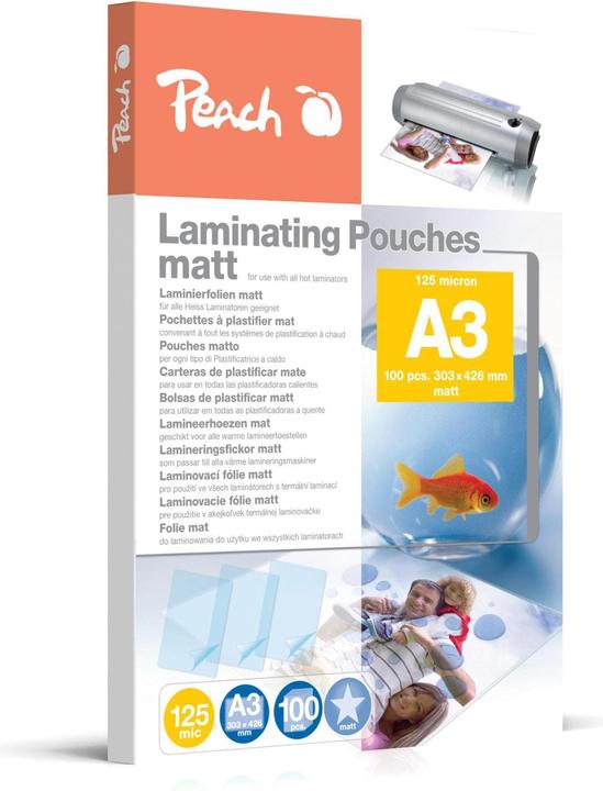 Produktbild Peach Laminierfolie A3 (A3, 100 Stück, 125 µm)