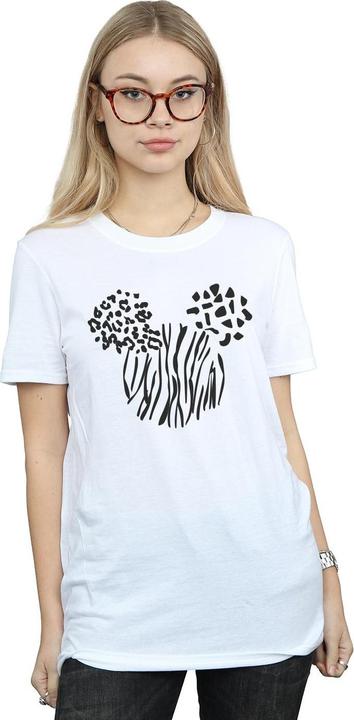 Actual product image Disney Womens/Ladies Mickey Mouse Animal Cotton Boyfriend T-Shirt (L)