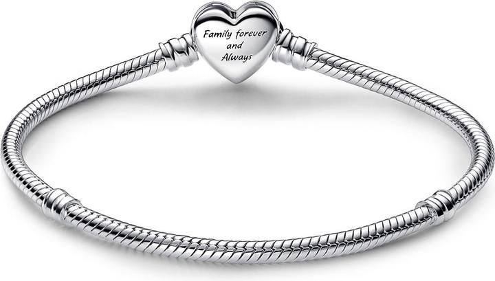 Actual product image Pandora Moments Snake Link Bracelet with Funky Infinity Heart Clasp (17 cm, Silver 925)