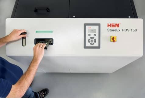 Produktbild HSM Powerline HDS 150 Festplattenvernichter, 1-stufig, Streifen: 40 mm (Streifenschnitt)