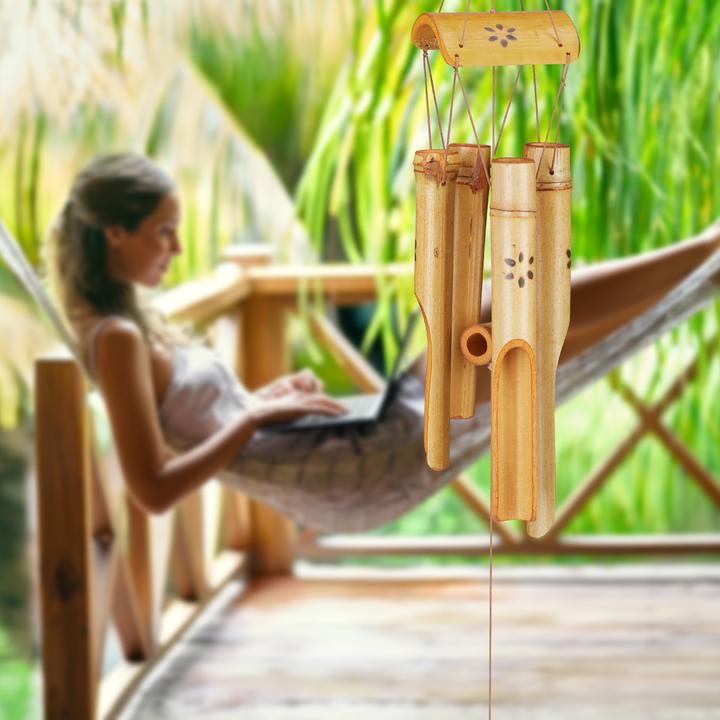 Image du produit Relaxdays Carillon et moulin à vent, bambou