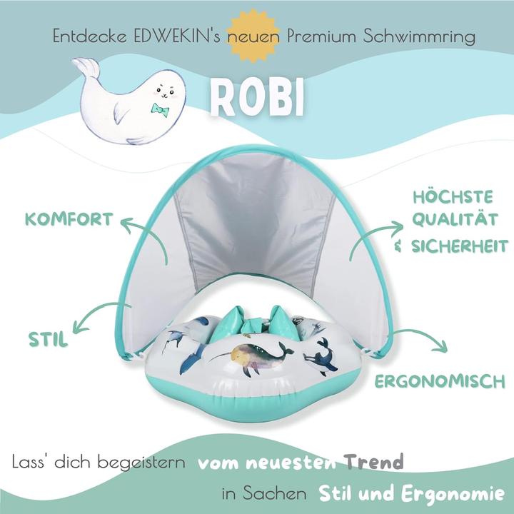 Image du produit Activity Board Anneau de natation unique avec motifs peints à la main | Aide à la natation innovante avec toit
