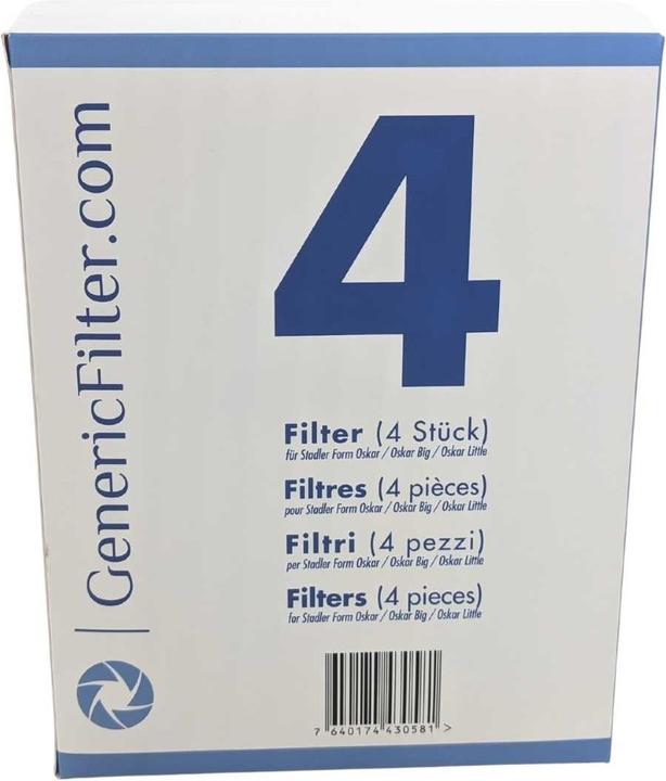 Immagine prodotto GenericFilter Filtro di ricambio per Stadler Form Oskar / Karl (4 x)