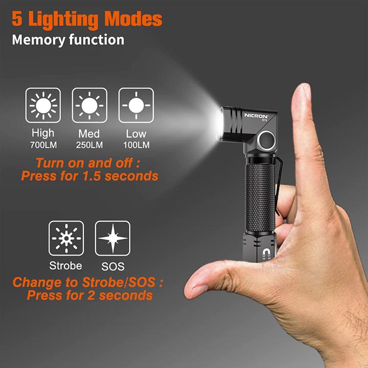 Image du produit Nicron Lampe de poche à LED B74 (112 cm, 700 lm)