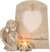 Produktbild IKO Engel neben Stein für Teelicht & Foto h=20,5cm b=2