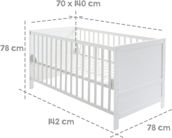 Actual product image Roba Cot set, 70x140 cm stars grey (70 x 140 cm)