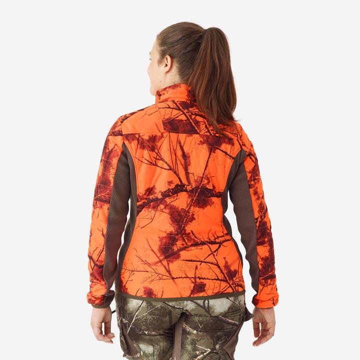 Produktbild Solognac Women’s 3-in-1 warm silent waterproof hunting jacket neon camouflage 500 (34)