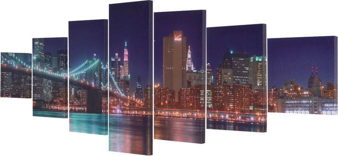 Produktbild Swisshandel24 Leinwandbild, Wandbild Keilrahmenbild Kunstdruck, 7-teilig 140x50cm - New York (140 x 50 cm)