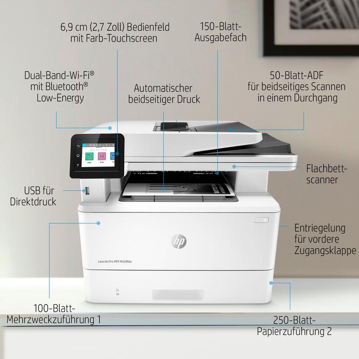 Produktbild HP M428fdw LaserJet Pro (Laser, Schwarz-Weiss)