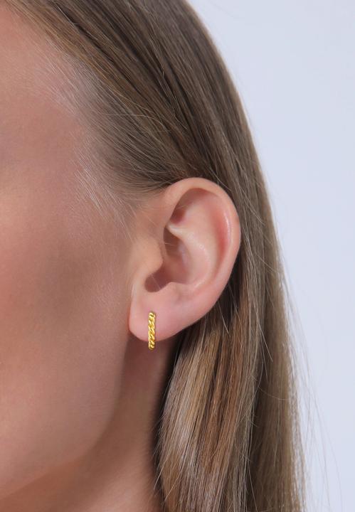 Immagine prodotto Elli Orecchini Creoles Corda di perline Elegante Argento 925 (Perla sintetica, Argento 925 placcato oro, Nessuna pietra)