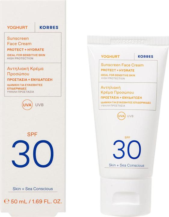 Actual product image Korres Yoghurt Sunscreen Face Cream SPF 30 (Sun cream face, SPF 30, 50 ml)