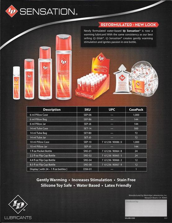 Actual product image ID Sensation Warming Lubricant (130 ml)