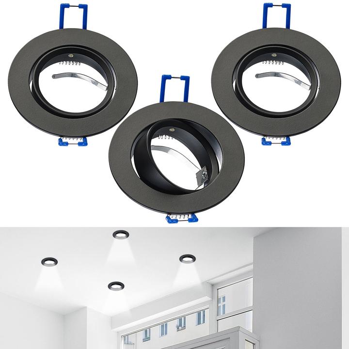 Image du produit Luminea Cadre de spot encastré en aluminium, noir