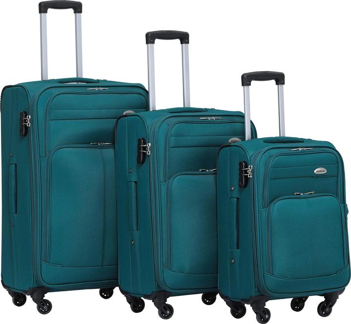 Produktbild Beibye 4 Rollen Reisekoffer 3tlg Turquoise Set
