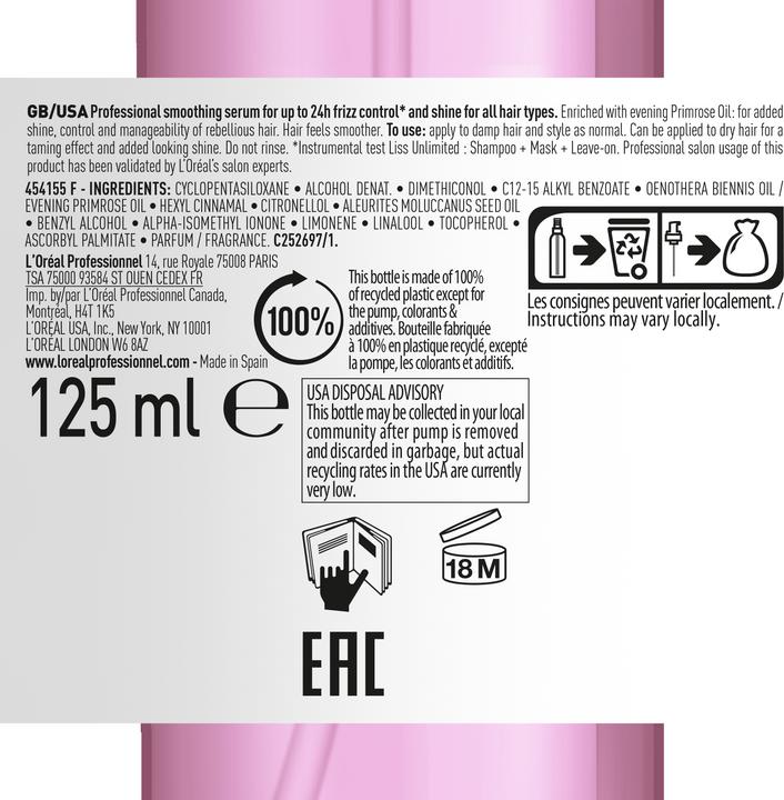 Actual product image L'Oréal Professionnel Série Expert Liss Unlimited - Professional Serum (125 ml)