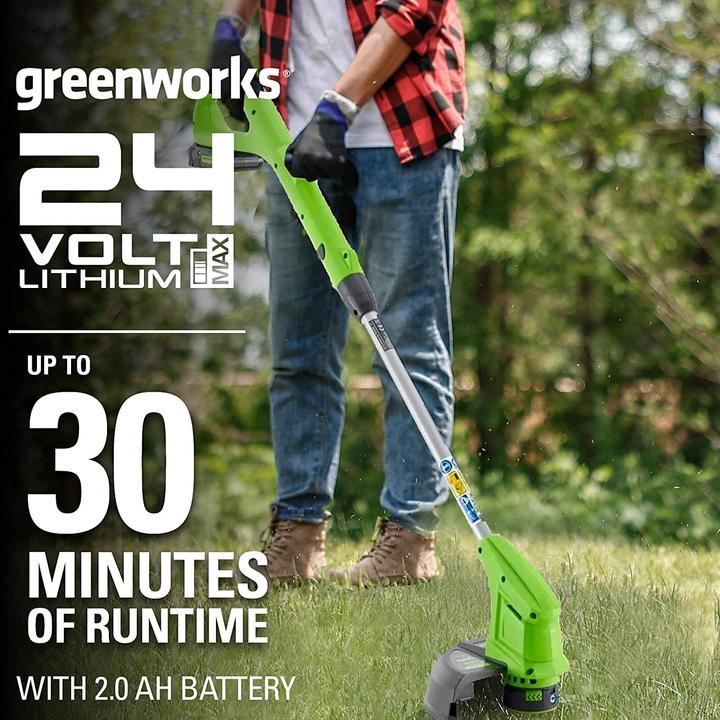 Actual product image Greenworks Cordless lawn trimmer 24V 25cm incl. battery 2Ah and charger